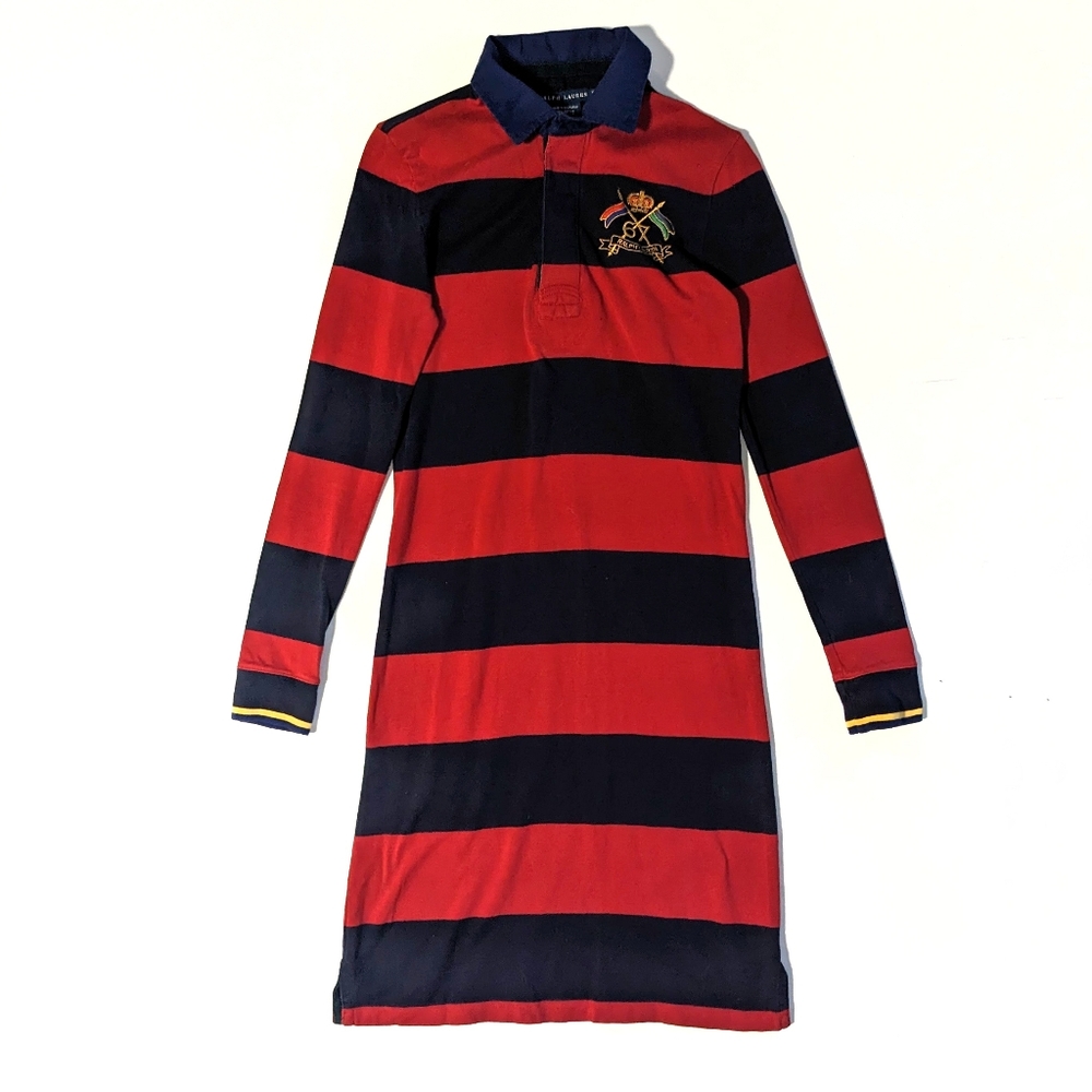 Ralph Lauren Rugby Stripe Dress Red Blue